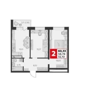 2-х комнатная квартира
