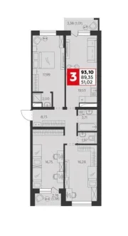 3-х комнатная квартира