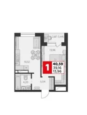 1-комнатная квартира